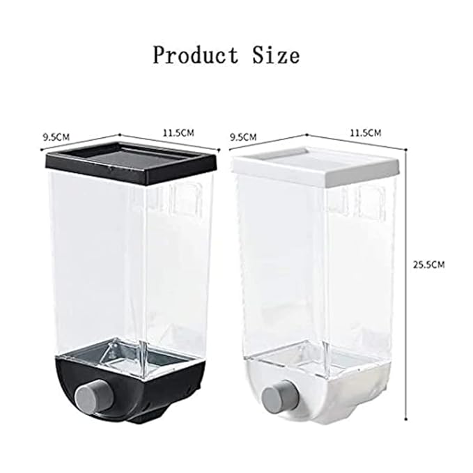 Push Button Wall Mounted Food Dispenser Grocery Storage Container (Pack of 2)