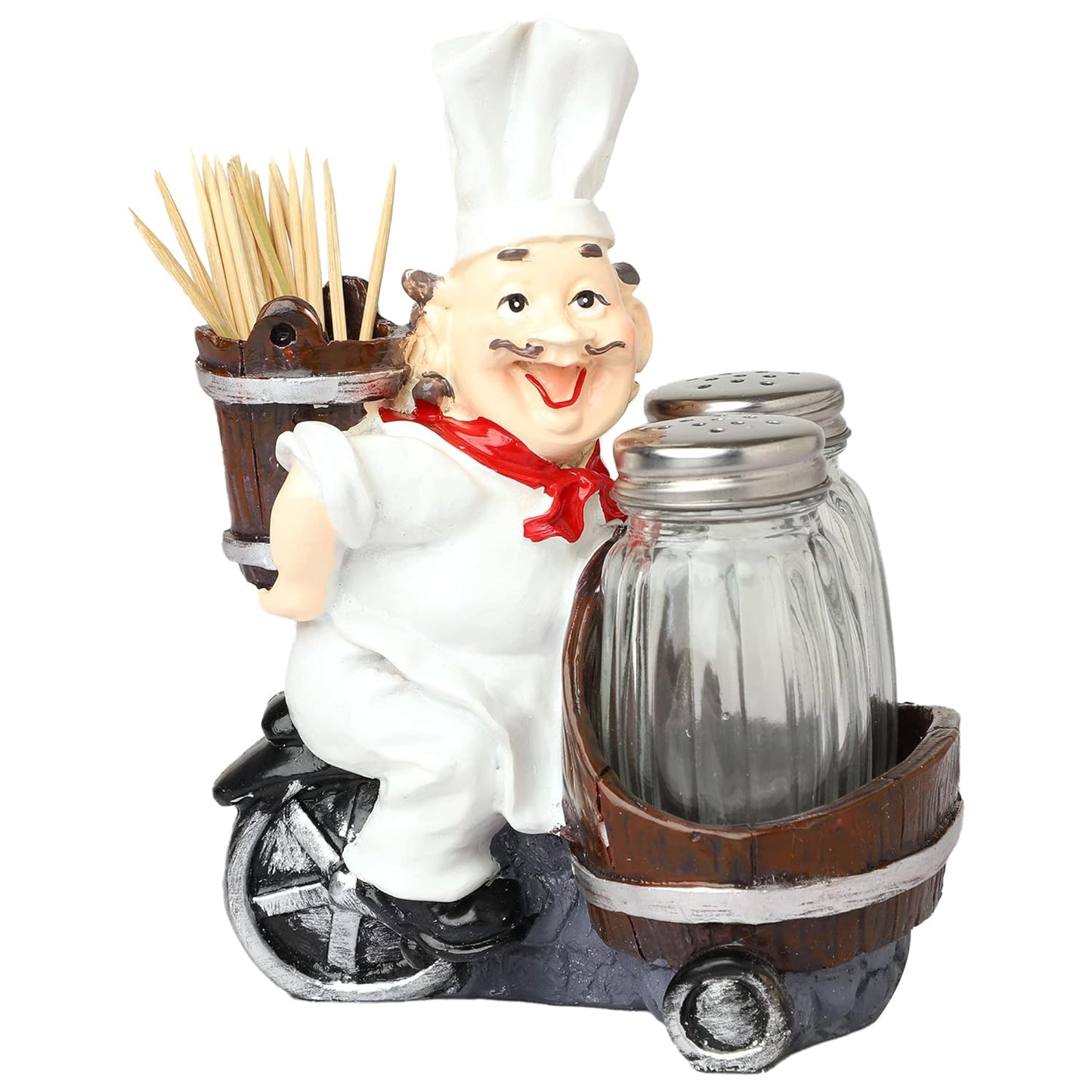 Chef Salt & Pepper Set with Decorative Display Table Stand