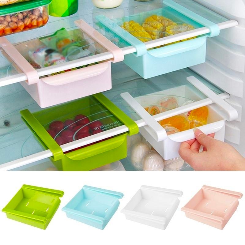 Kitchen Fridge Space Saver Organizer Slide Under Shelf Rack (Pack of 4)